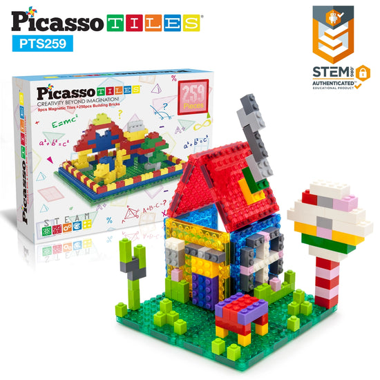 Magnetic Bricks & Tiles Set (259 Pieces)