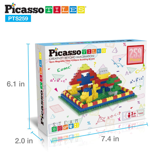 Magnetic Bricks & Tiles Set (259 Pieces)