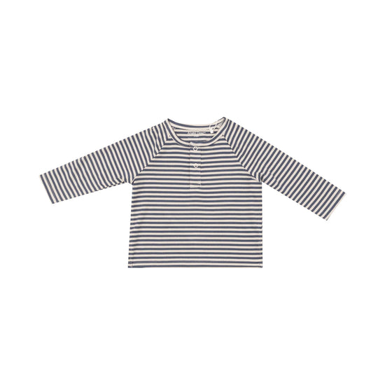 Footballs Navy & Oat Striped Henley