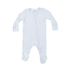 Light Blue Striped 2-Way Zipper Footie