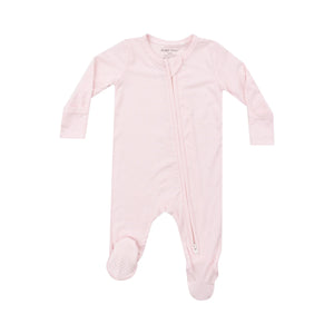 Light Pink Striped 2-Way Zipper Footie