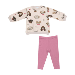 Pretty Puffy Faces Oversize Sweatshirt & Leggings Set