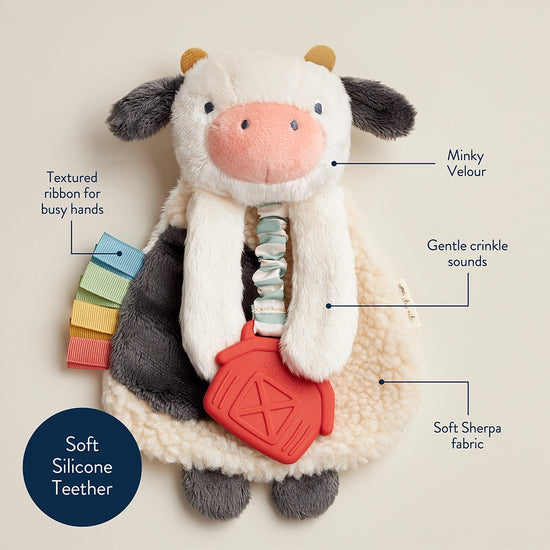 Cow Itzy Lovey Plush & Teether Toy