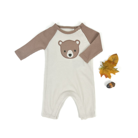 Baby Bear Applique Raglan Romper