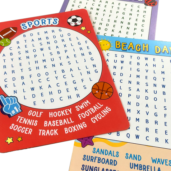 Word Search Activity Cards