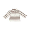 Brown Striped Ribbed Polo Shirt