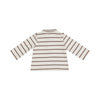 Brown Striped Ribbed Polo Shirt