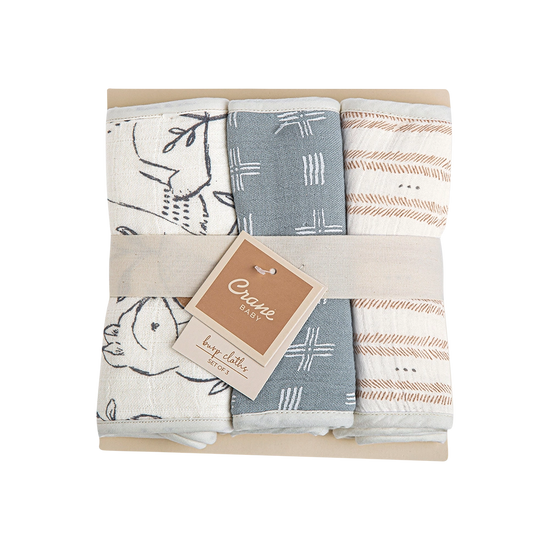 Ezra 3-Piece Burp Cloth Set