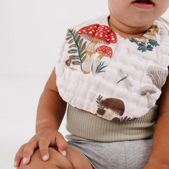 Mushroom Muslin Bib