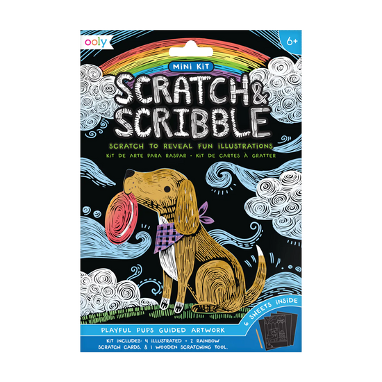 Playful Pups Mini Scratch & Scribble Art Kit