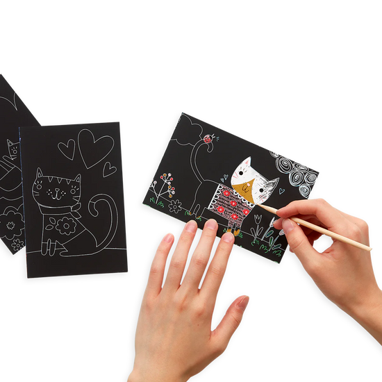 Cutie Cats Mini Scratch & Scribble Art Kit