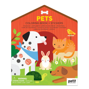 Pets Coloring Book + Stickers