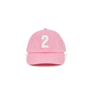 "2" Baseball Hat, Light Pink