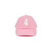 "4" Baseball Hat, Light Pink