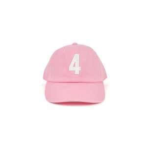 "4" Baseball Hat, Light Pink