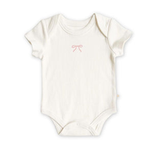 Organic Pink Bow Onesie