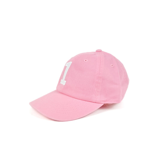 "1" Baseball Hat, Light Pink