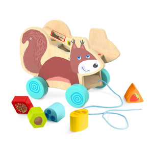 Squirrel Pull-Along Toy Sorting Box