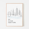 N is for New York Skyline Art Print