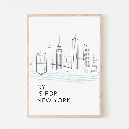 N is for New York Skyline Art Print